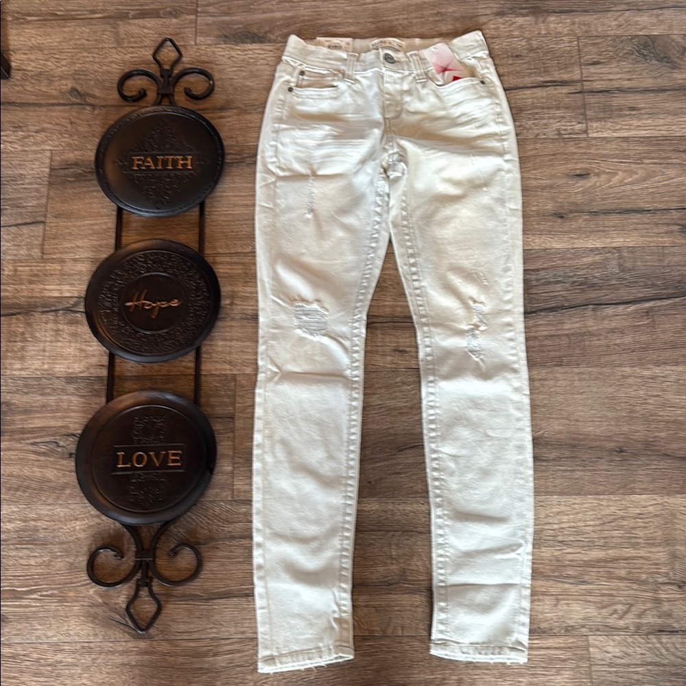 Mudd White and Gray Skinny Pants